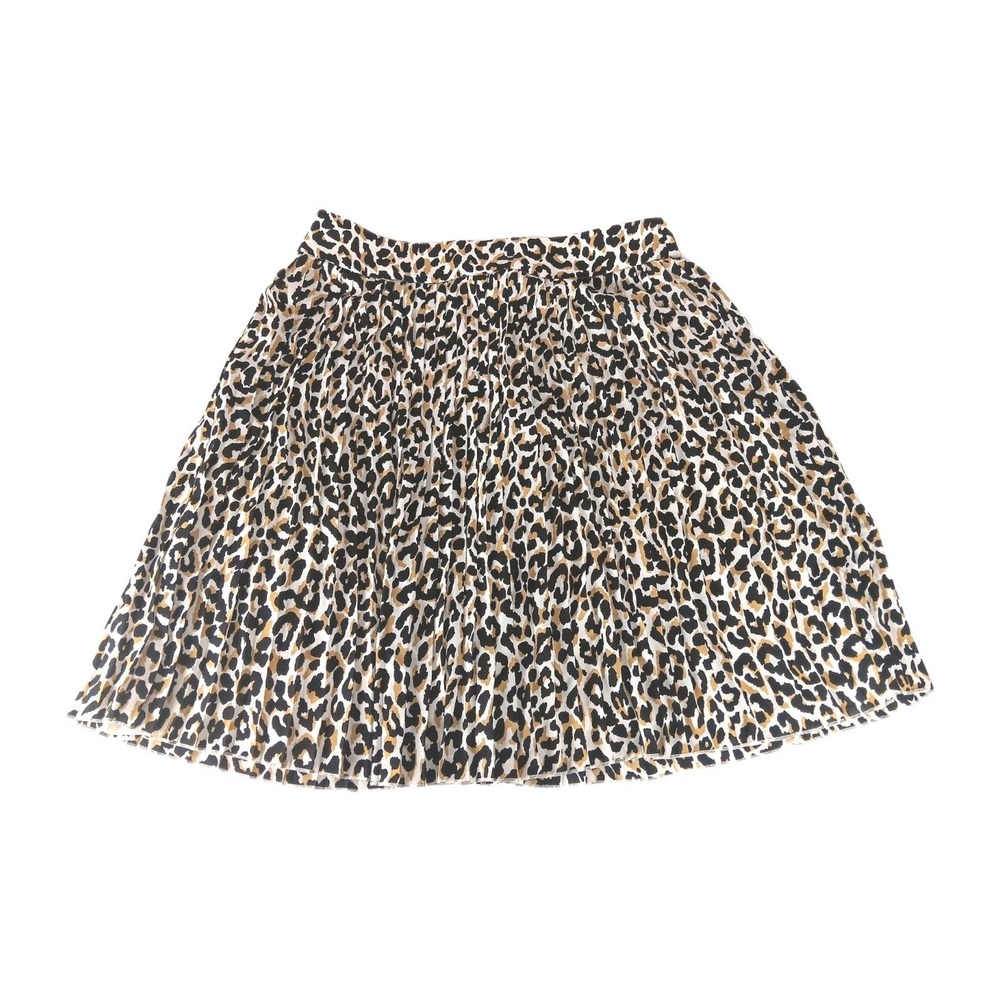 J.Crew Leopard Animal Print Accordion Pleated A Line Skirt size 8 Stunning